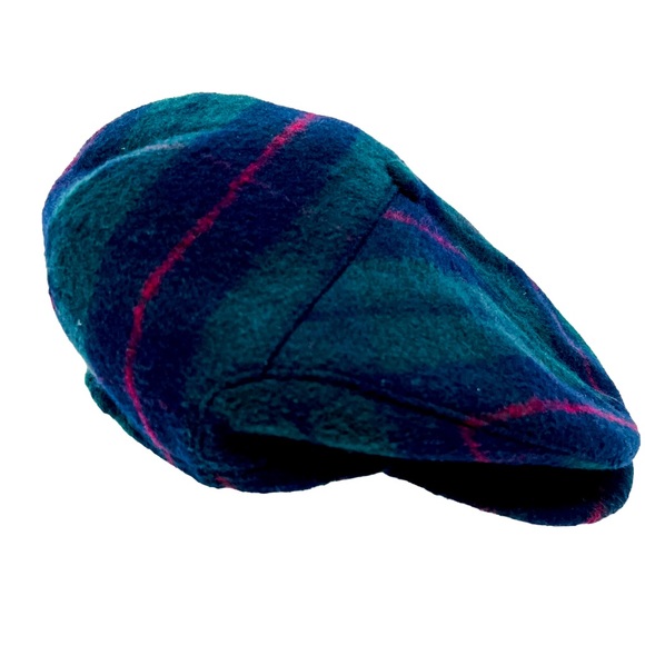 Vintage Accessories Vintage Wool Plaid Newsboy Cabbie Hat Cap Large